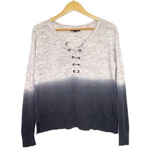 Ombré Oversize Knit Sweater AEO in Gray Black